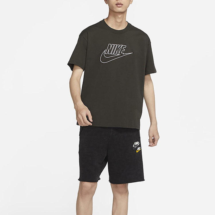Nike Logo Printing Casual Round Neck Short Sleeve Red Green DR7826-355