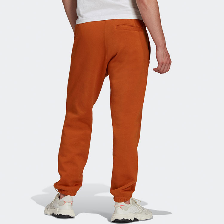 Men's adidas originals Logo Solid Color Bundle Feet Sports Pants/Trousers/Joggers Orange Red H11383