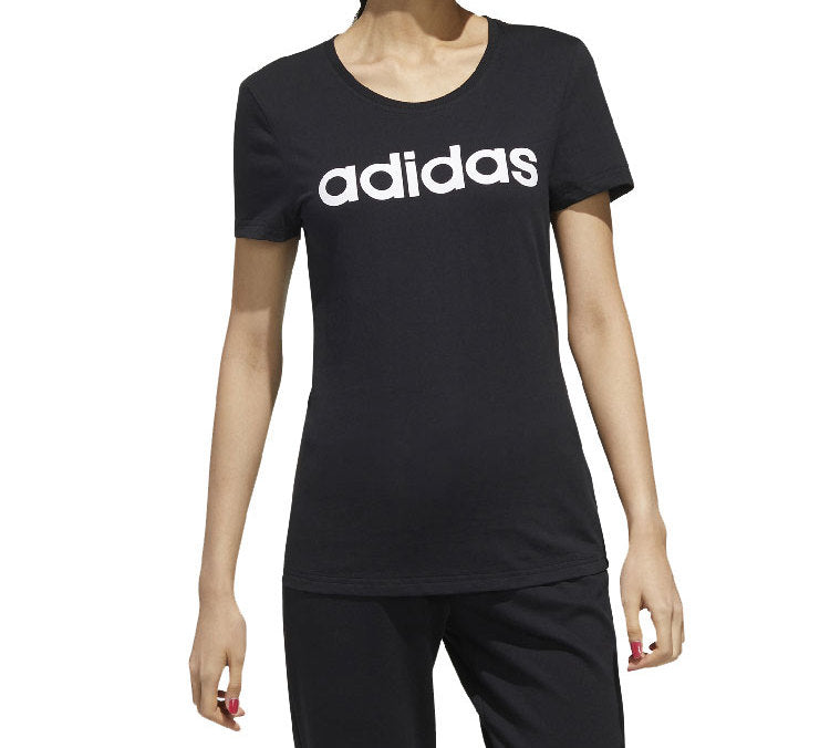 (WMNS) adidas neo W Esntl Lg T 1 Sports Short Sleeve Black FP7868