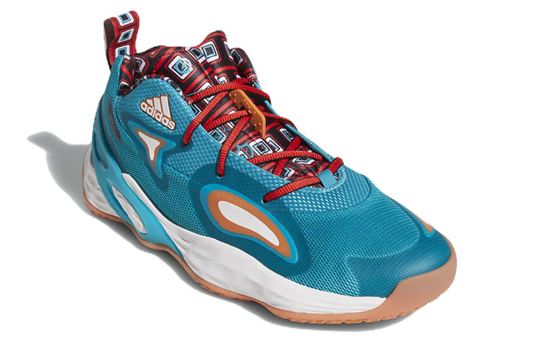 adidas Exhibit A Wear-Resistant Non-Slip Basketball Shoes Cyan H69015