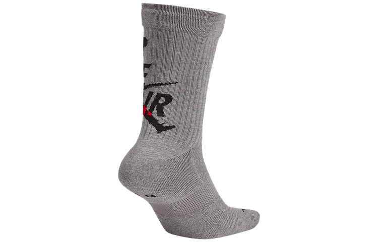 Air Jordan Breathable Mid Tops Sports Socks One Pair Gray SK0112-091