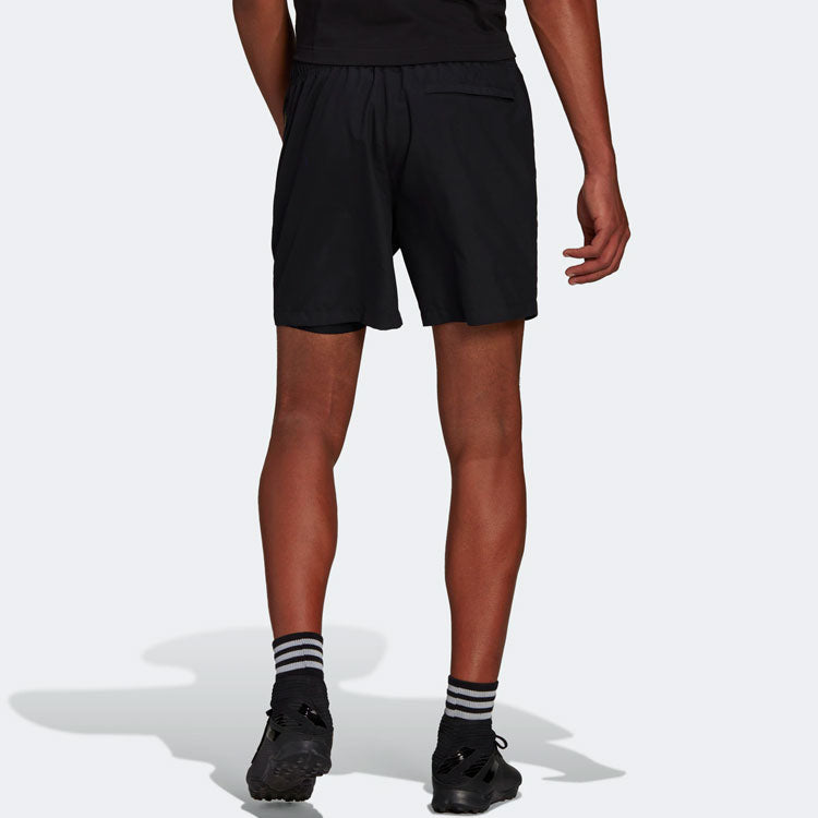 adidas Mufc Q2 Sho Casual Breathable Solid Color Manchester United Soccer/Football Shorts Black H56688