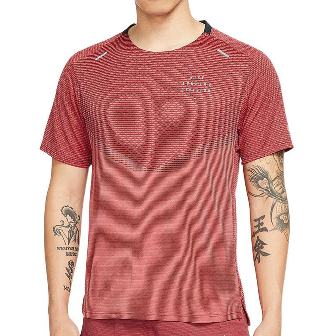 Men's Nike Alphabet Printing Breathable Round Neck Short Sleeve Light Red T-Shirt DD4796-010