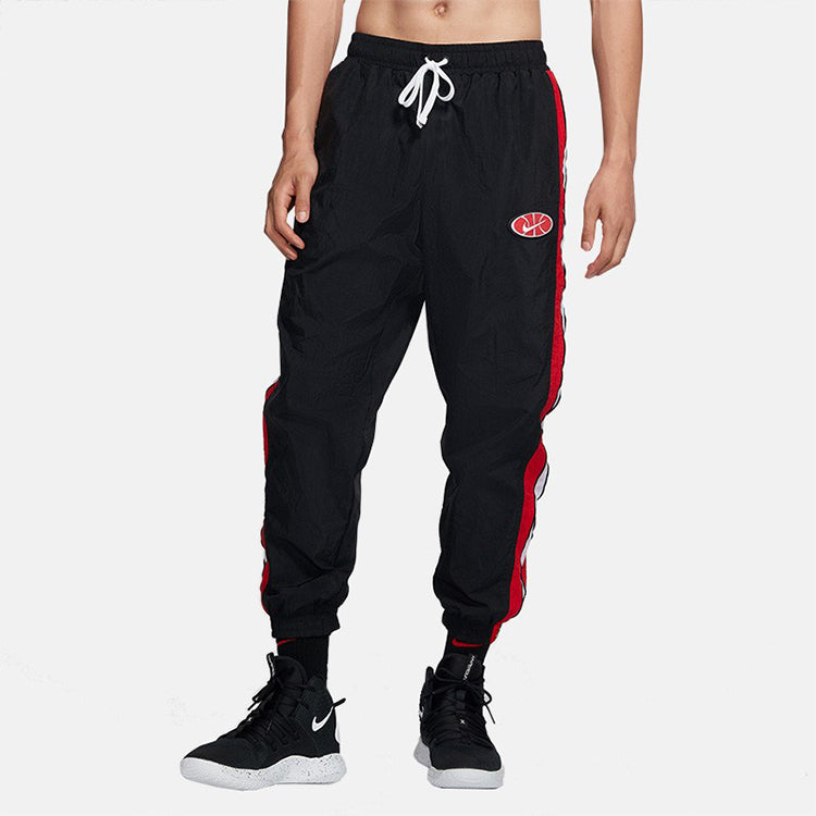 Men's Nike Contrasting Colors Side Stripe Basketball Sports Pants/Trousers/Joggers Black AV9759-013