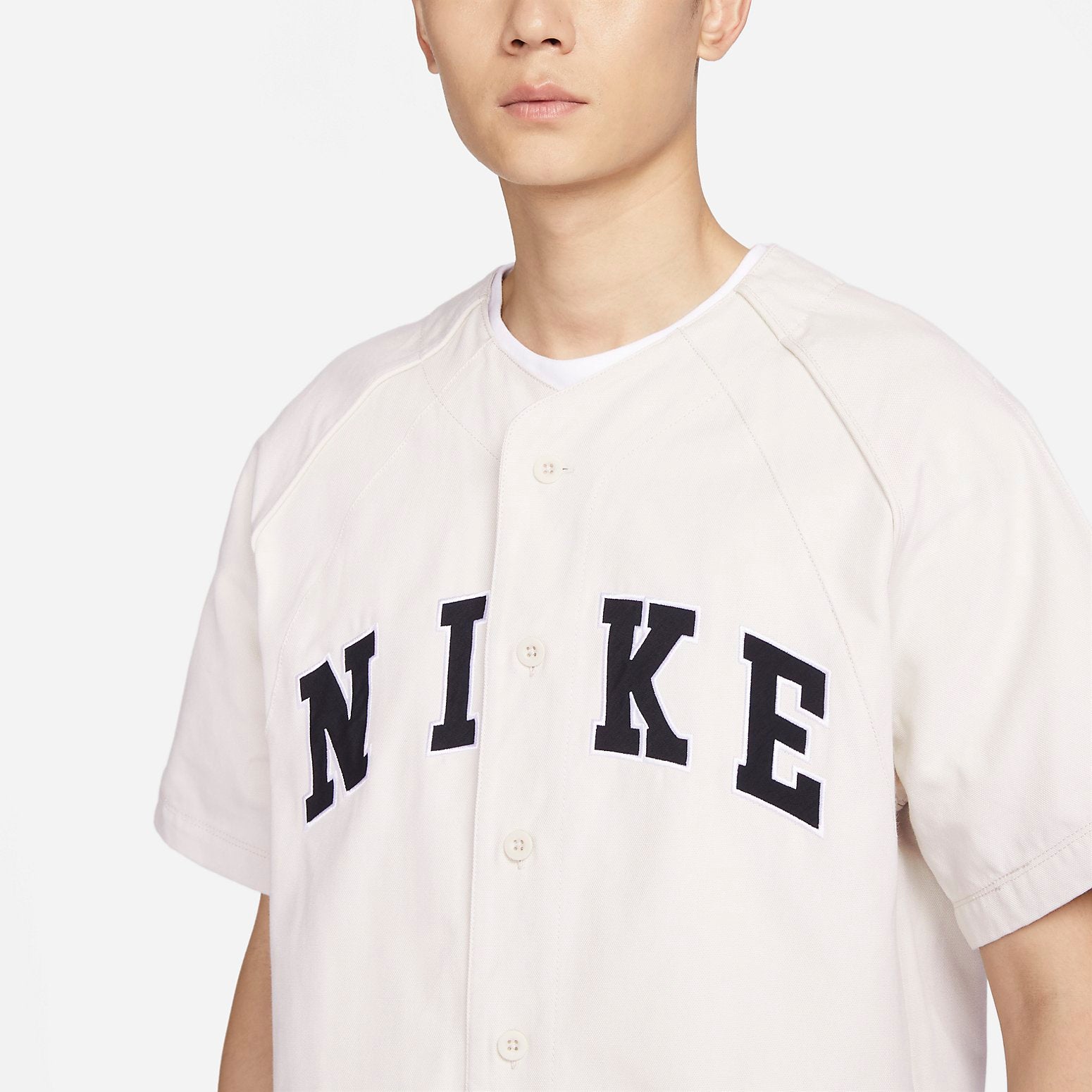 Nike Apricot Button Baseball Shirt 'White' FQ7001-104