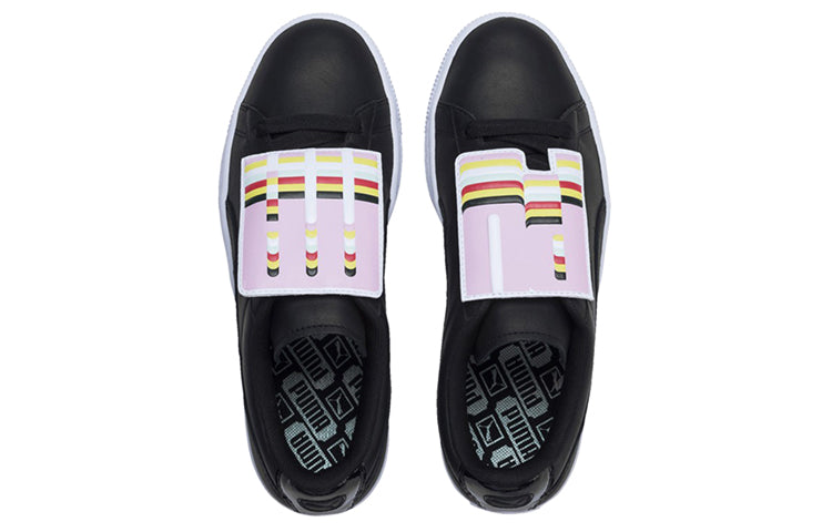 (WMNS) PUMA Basket Badge Casual Sneakers Black/White 369183-02