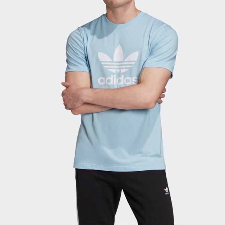 adidas originals Chest Logo Sports Short Sleeve Pink Blue FM3794