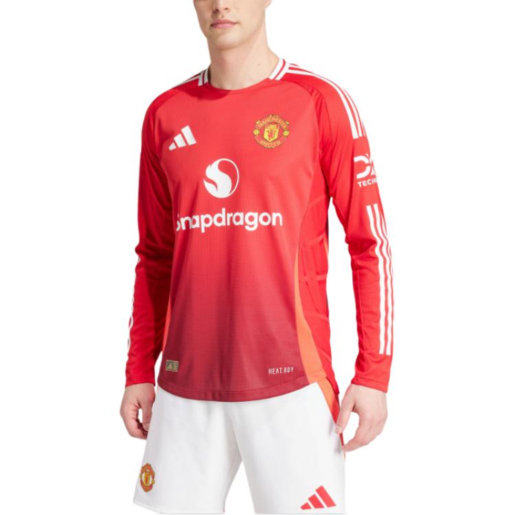 adidas Manchester United 24/25 Long Sleeve Authentic Home Soccer Jersey Asia Sizing 'Mufc Red' IT1988