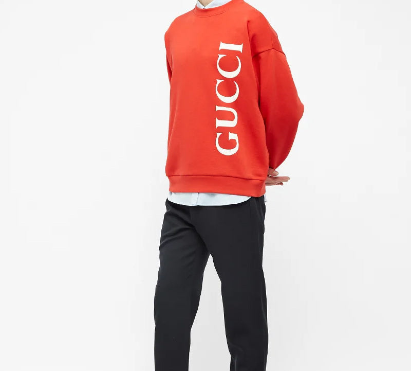 Gucci Large Logo Pure Cotton Round Neck Brick Red 599345-XJB1C-6068