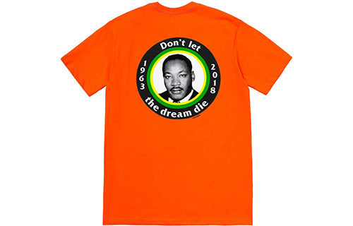 Supreme SS18 MLK Dream Tee Orange Gold Avatar Printing Short Sleeve SUP-SS18-347