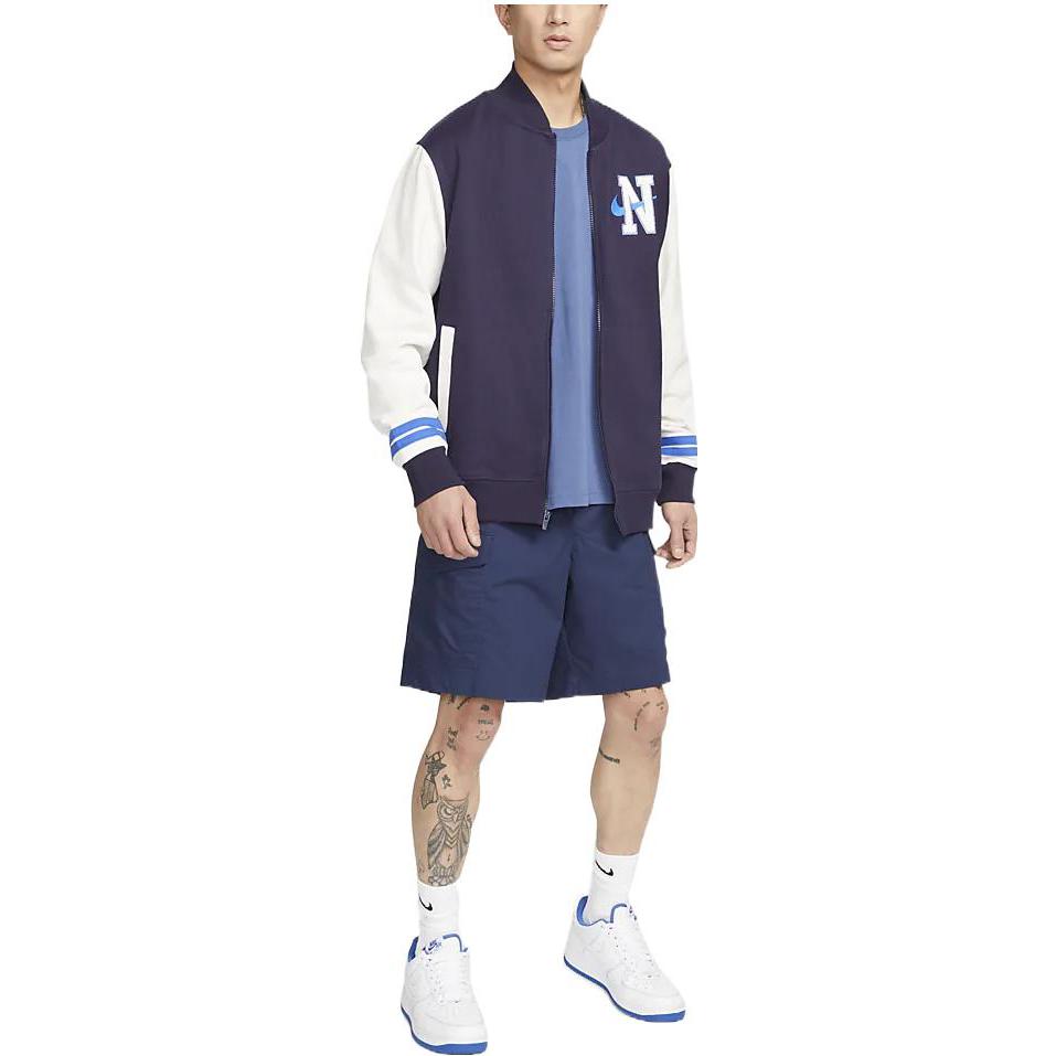 Nike Colorblock Printing Logo Alphabet Zipper Jacket Blue DX6054-498