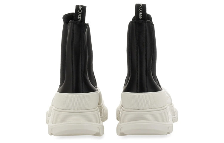 Alexander McQueen Leather Chunky Chelsea Boots 'Black White' 705672WHZ611071