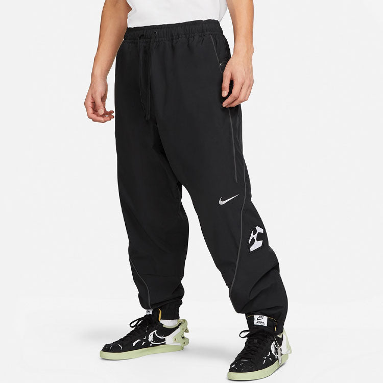 Men's Nike x ACRONYM Crossover Logo Printing Sports Pants/Trousers/Joggers Us Edition Black CU0468-010