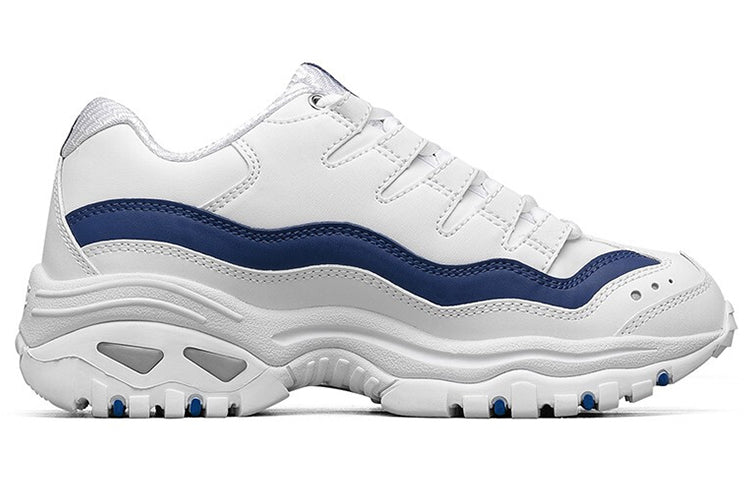 (WMNS) Skechers Energy-Over Joy Low Running Shoes White/Blue 13412-WBLU