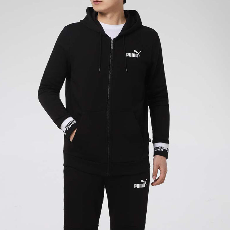 PUMA Amplified Full-Zip Hoodied Jacket 'Black White' 588812-01
