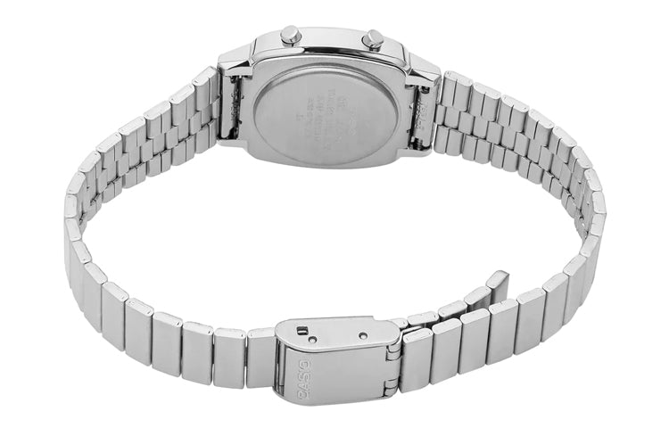 CASIO STANDARD Vintage Dial Steel Link Band Quartz Waterproof Silver Digital LA670WA-7D