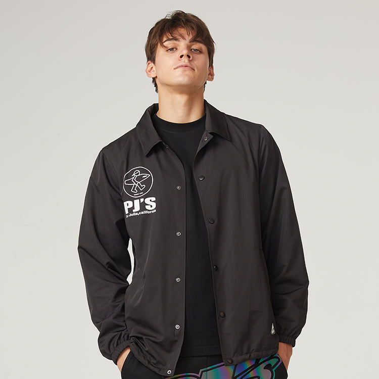 PJs Vigor Leopard print Surf Printing Coach Jacket Unisex Black 20SSJK1006-P