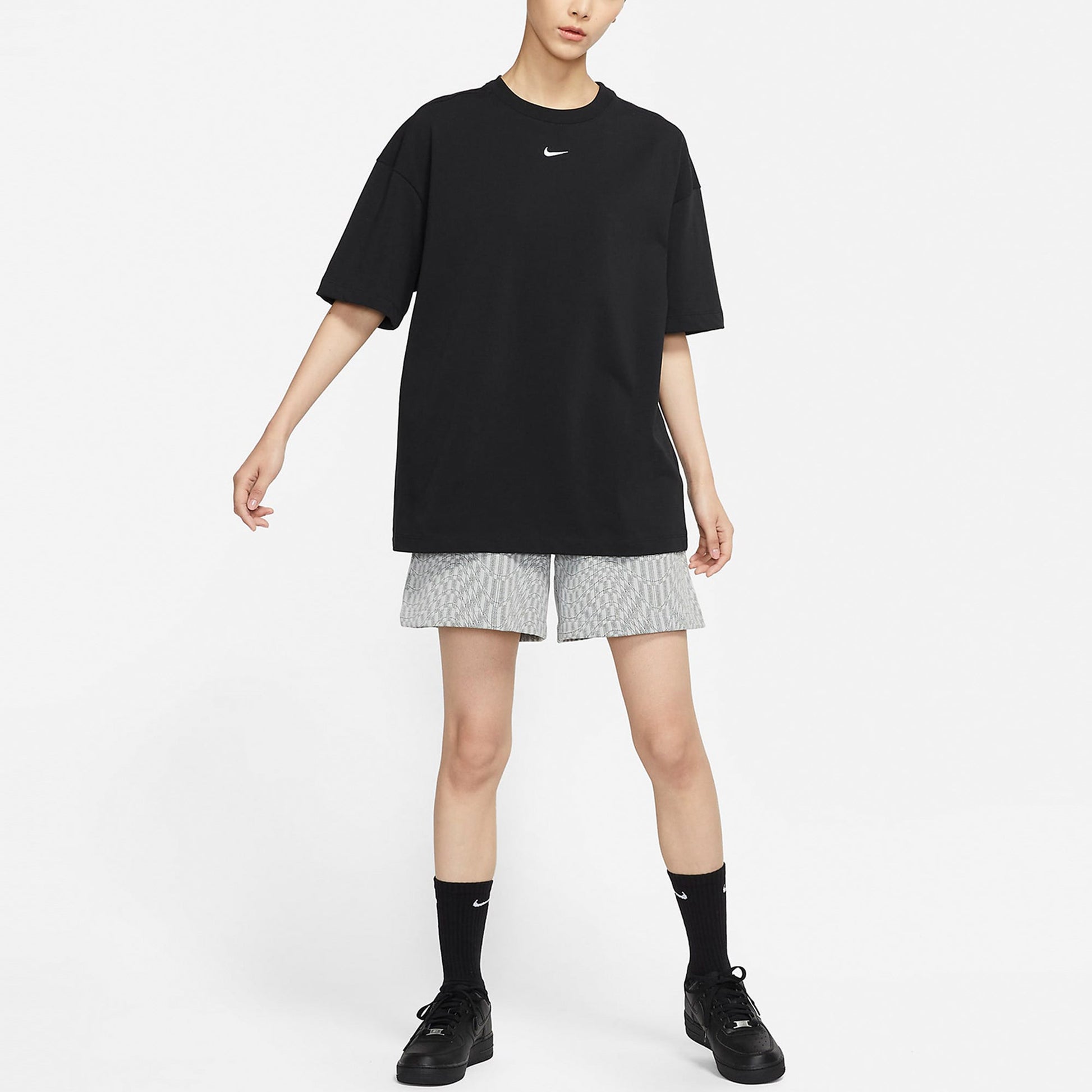 (WMNS) Nike Sportswear Essential Round-neck Black DC5427-010
