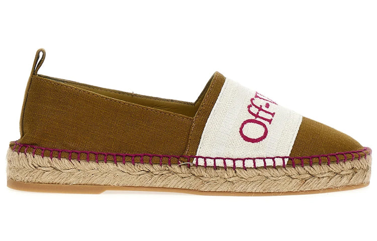 (WMNS) Off-White Bookish Slip-On Espadrilles 'Brown White' OWIB014S23FAB0015632