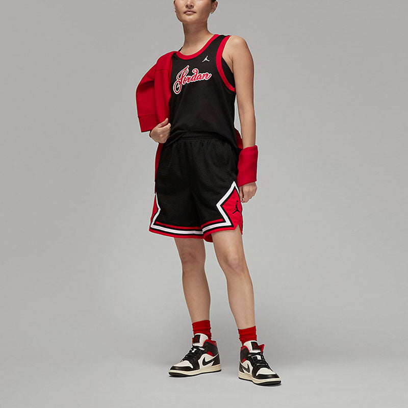 (WMNS) Nike Jordan basketball jersey 'Black/Red' DZ3370-010