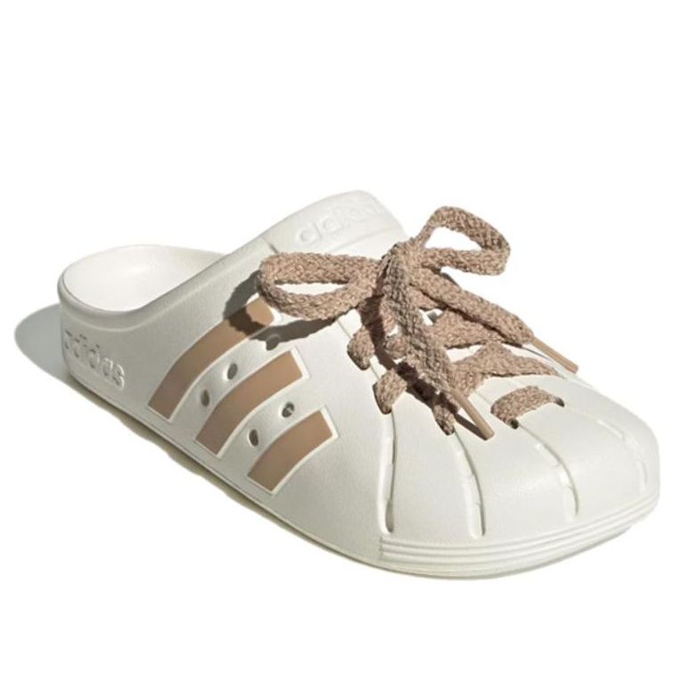 adidas Adilette Clogs Asia Sizing 'Cream White Tan' JQ2117