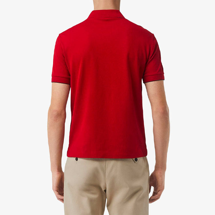 Men's Burberry Edging Mesh Short Sleeve Polo Shirt Red 80049711