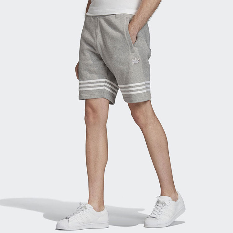 adidas originals Logo Stripe Casual Sports Shorts Gray FM3873
