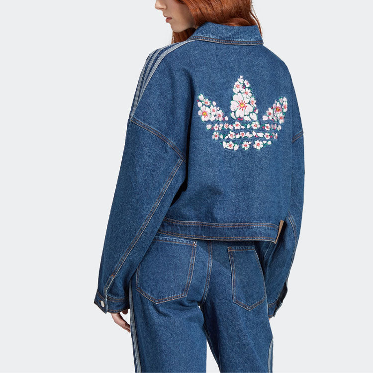 (WMNS) adidas Originals Logo Denim Jacket 'Blue Indigo' IP3767