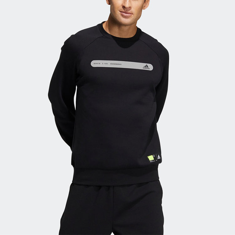 adidas Th Swt Dk Ref Logo Printing Sports Pullover Round Neck Black GP0995