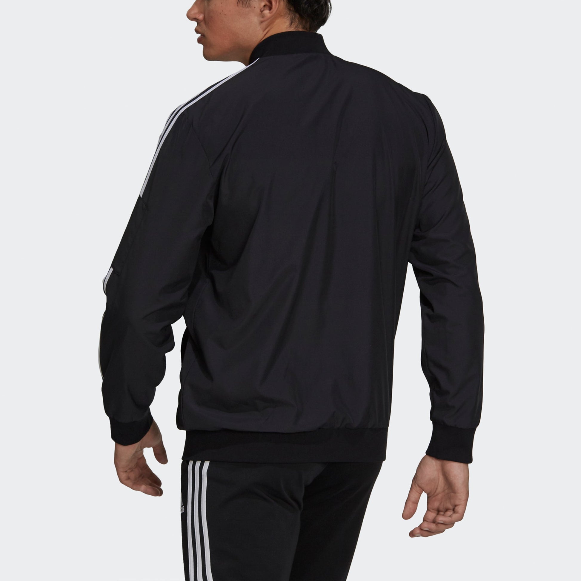 adidas M 3s Bomber Jkt Contrasting Colors Stripe Sports Logo Casual Jacket Black GV5254