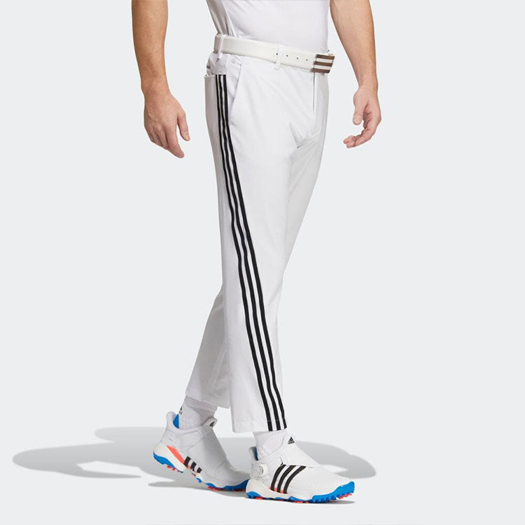 Men's adidas Solid Color Logo Stripe Printing Casual Long Pants/Trousers White HA3282