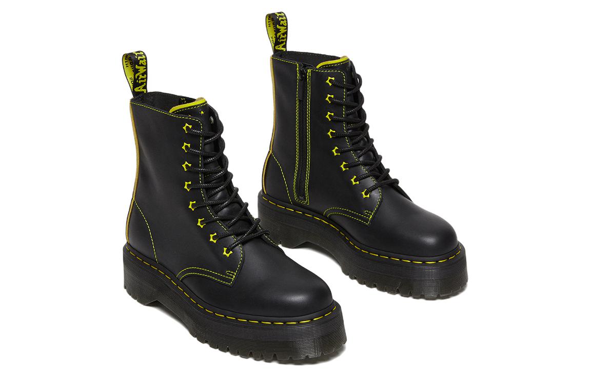 Dr. Martens Jadon II Boot Neon Star Leather Platforms 'Black Yellow' 27617002