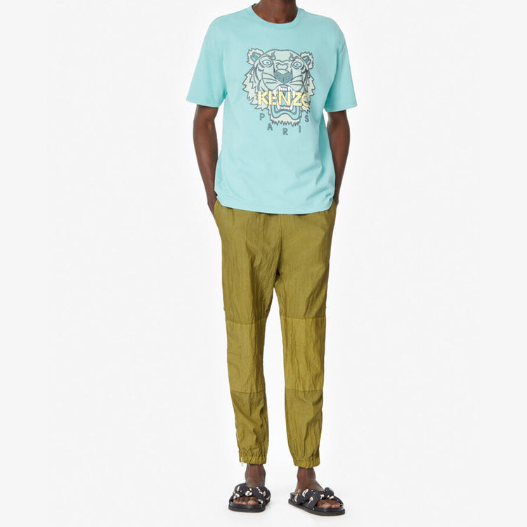 Men's KENZO Tiger Head Printing Cotton Short Sleeve Blue FA5-5TS5114YO-60