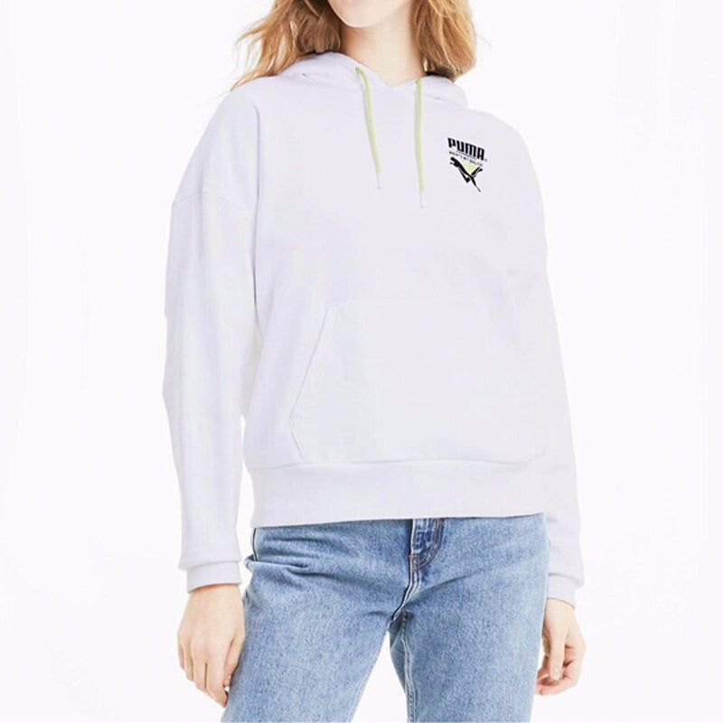 (WMNS) PUMA Tailored For Sport Hoodie 'White Black Green' 599056-02