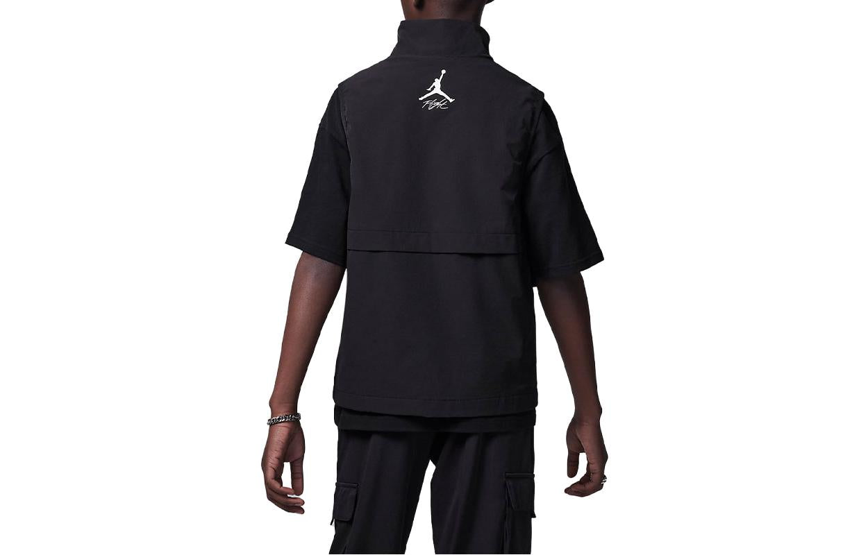 (GS) Air Jordan Flight Track Suit Vest 'Black' FV3154-010