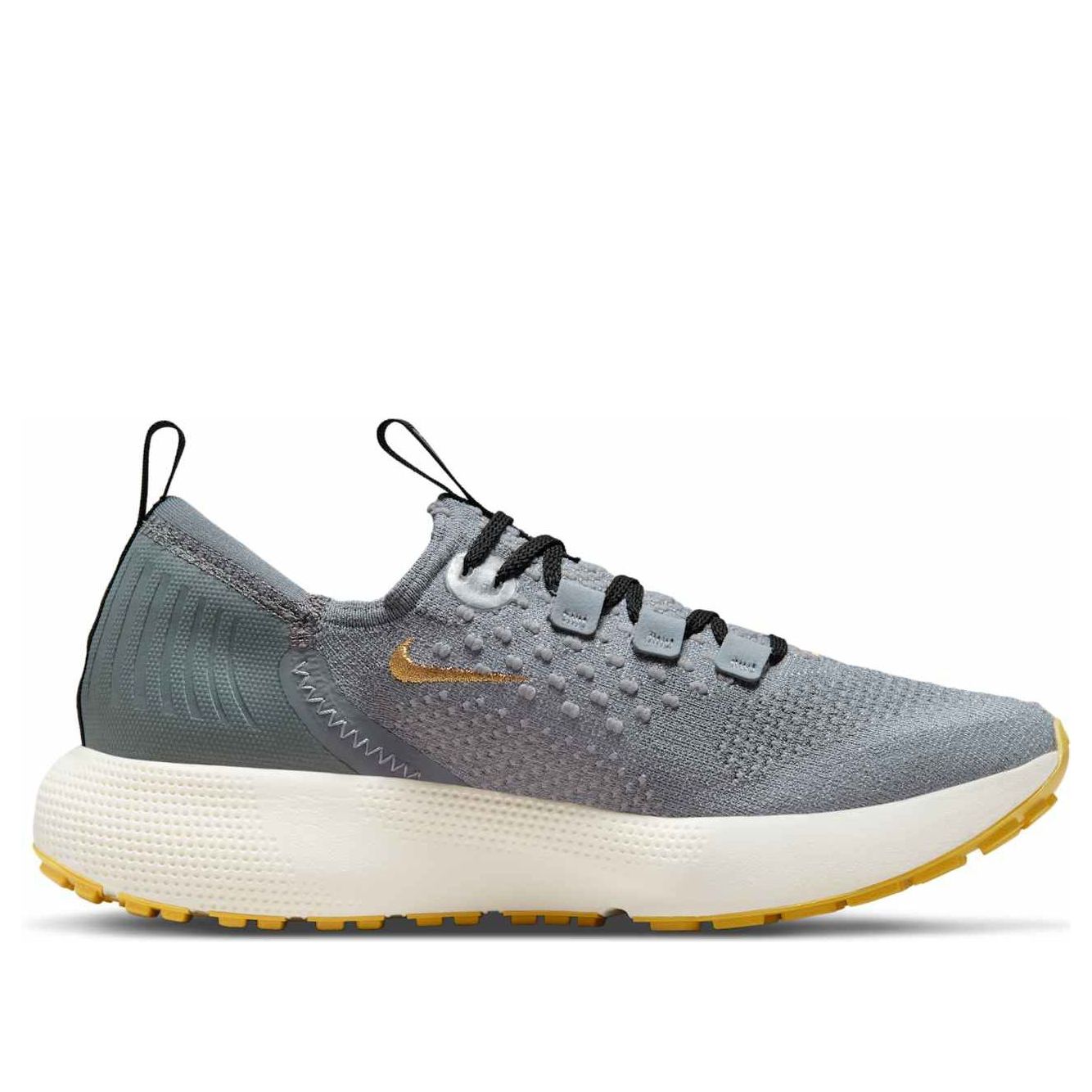 (WMNS) Nike React Escape Run Flyknit 'Cool Grey Metallic Gold Coin' DC4269-003