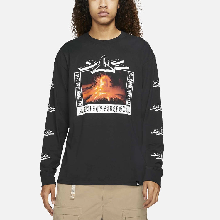 Men's Nike Acg Printing Round Neck Pullover Black DJ1140-010