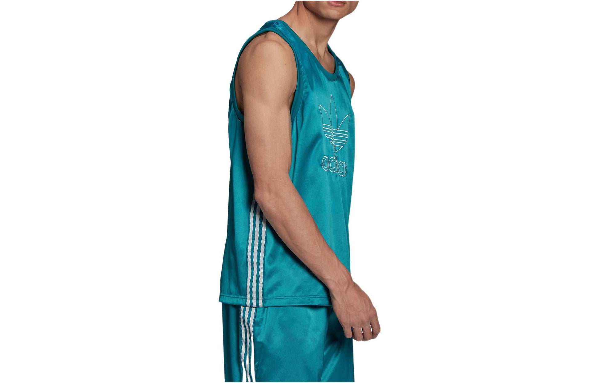 Men's adidas originals Embroidered Round Neck Pullover Sleeveless Blue Vest H11436