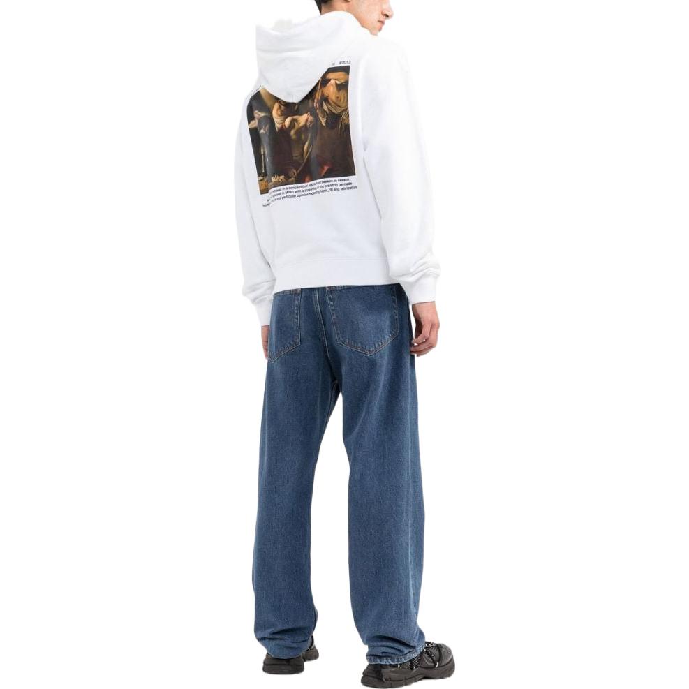 Men's Off-White FW22 Printing Casual Hooded Long Sleeves Version White OMBB037C99FLE00701100110