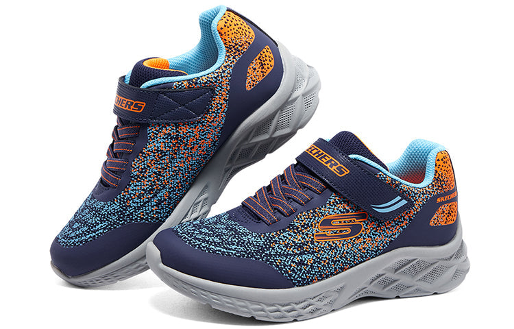 (GS) Skechers Microspec 2.0 Trainers 'Navy Orange' 403920L-NVBL
