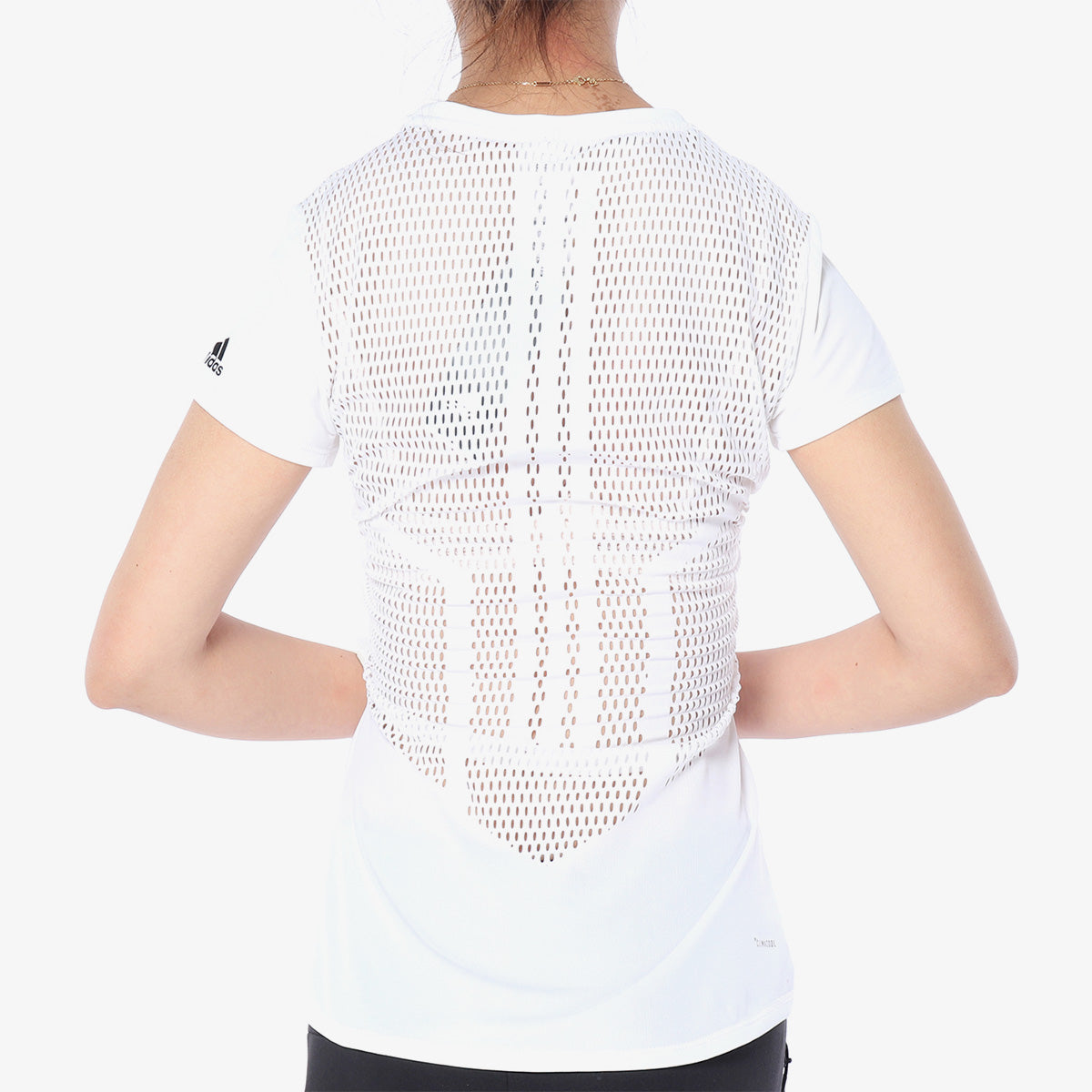 (WMNS) adidas Mesh Hollow Out Casual Sports Short Sleeve White BR9837