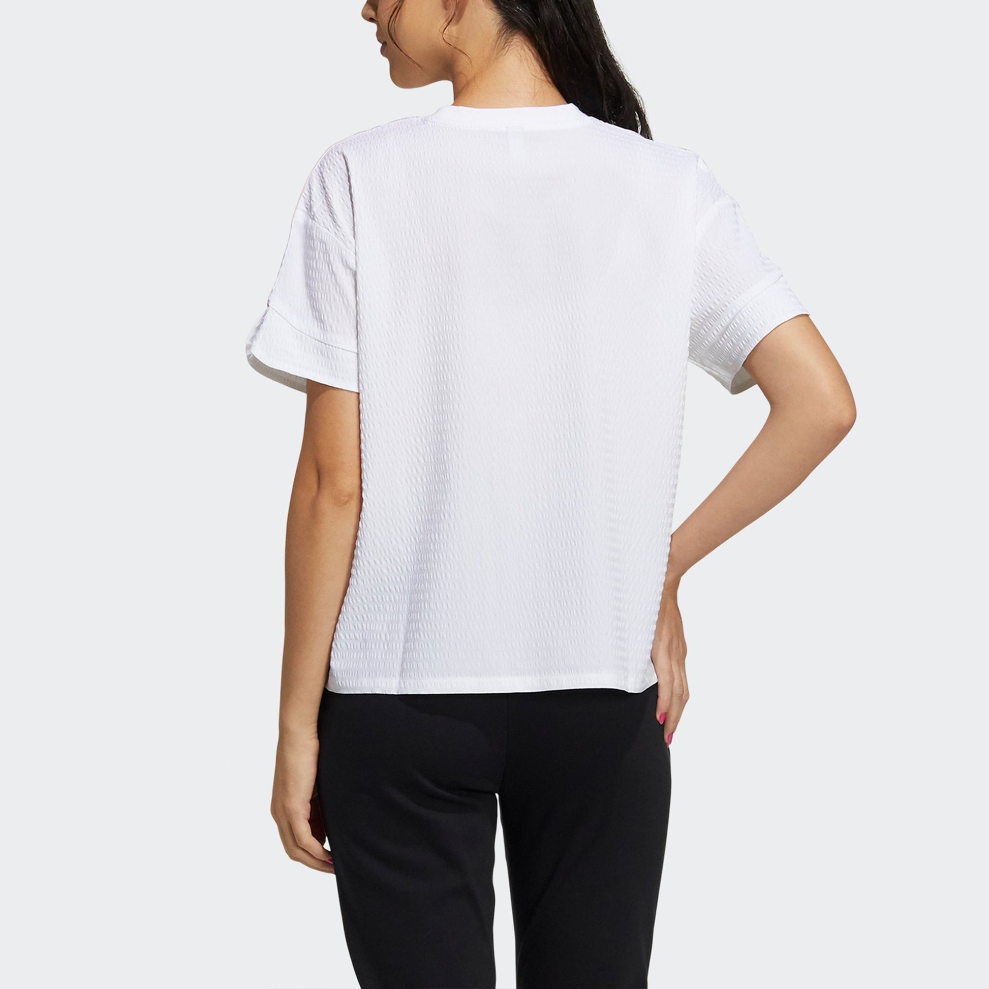 (WMNS) adidas neo Cs Jun Woven Tee Casual Sports Breathable Side Stripe Short Sleeve White GP5461