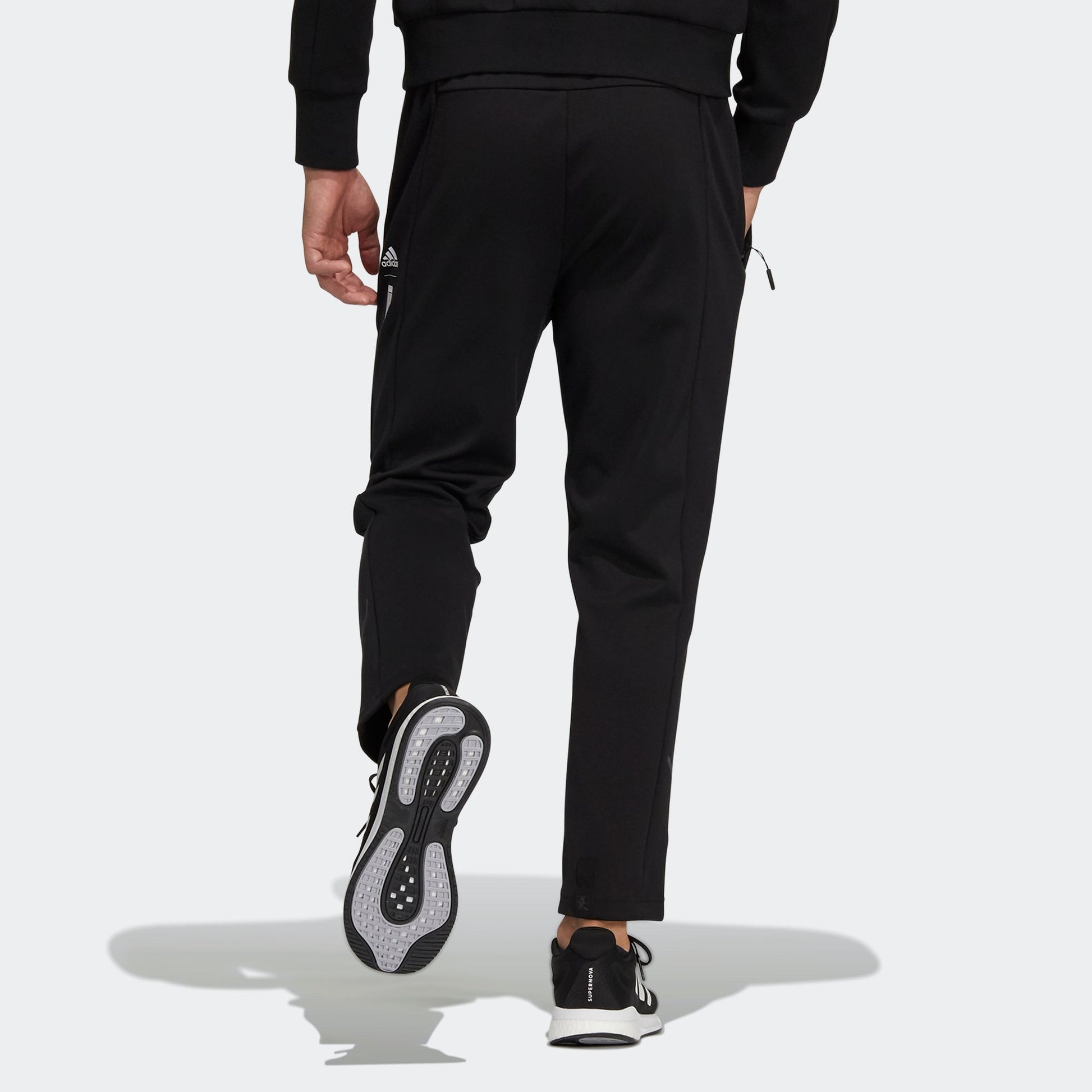 Men's adidas Wj Kn Pm Pnt Solid Color Training Running Sports Pants/Trousers/Joggers Black HE5124