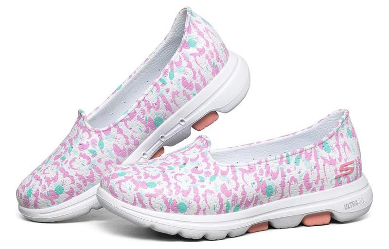 (WMNS) Skechers Go Walk 5 'White Pink' 111106-WMLT