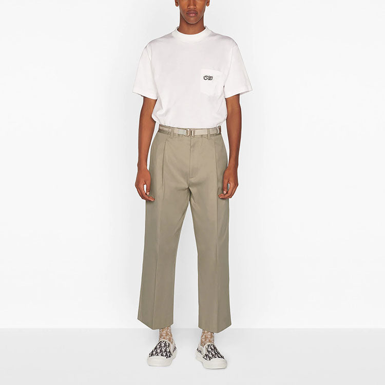 Men's DIOR x Kenny Scharf Crossover SS21 Alphabet Embroidered Round Neck Short Sleeve White 193J635A0677-C089