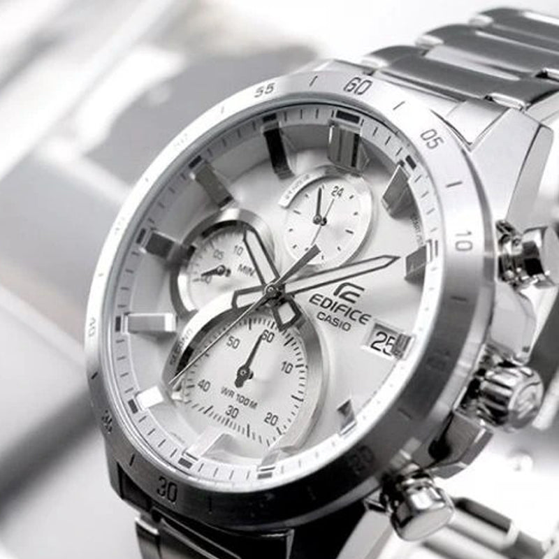CASIO Male EDIFICE Japan / South Korea Fashion Mens Silver Analog EFR-571MD-8AV