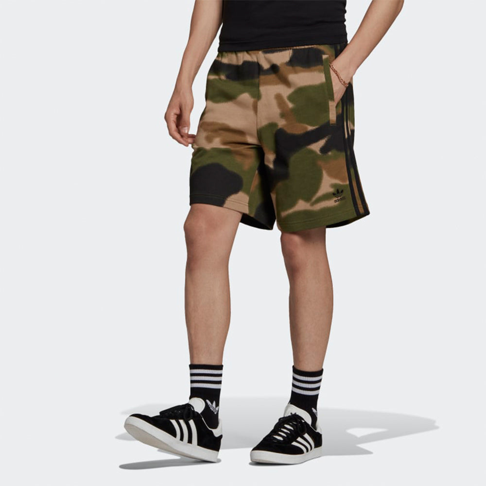adidas originals Camo 3-Stripes Camouflage Loose Sports Shorts Green GN1887