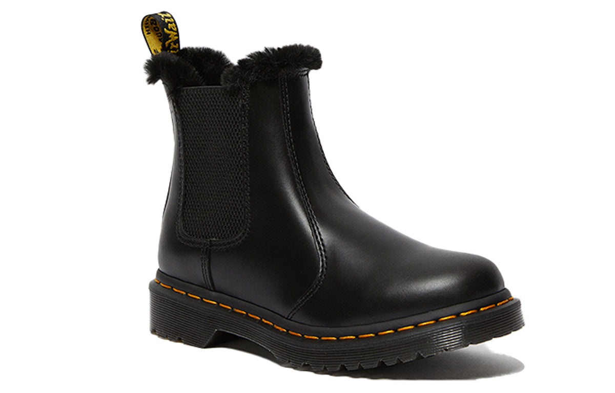 (WMNS) Dr. Martens 2976 Leonore Faux Fur Lined Chelsea Boots 'Dark Grey' 26332021