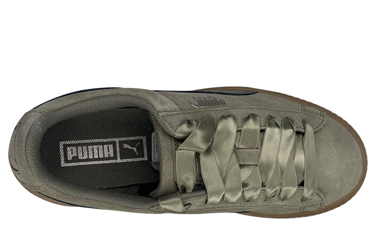(WMNS) PUMA Suede Platform Green Brown 366439-03