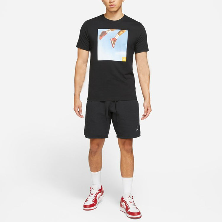 Men's Air Jordan Shoes Photo Printing Sports Short Sleeve Black T-Shirt DA9895-010